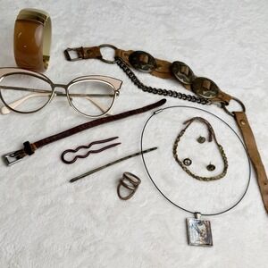 Boho Vintage 10 Piece Accessories Collection ~ Necklace Bracelet Earrings Frames